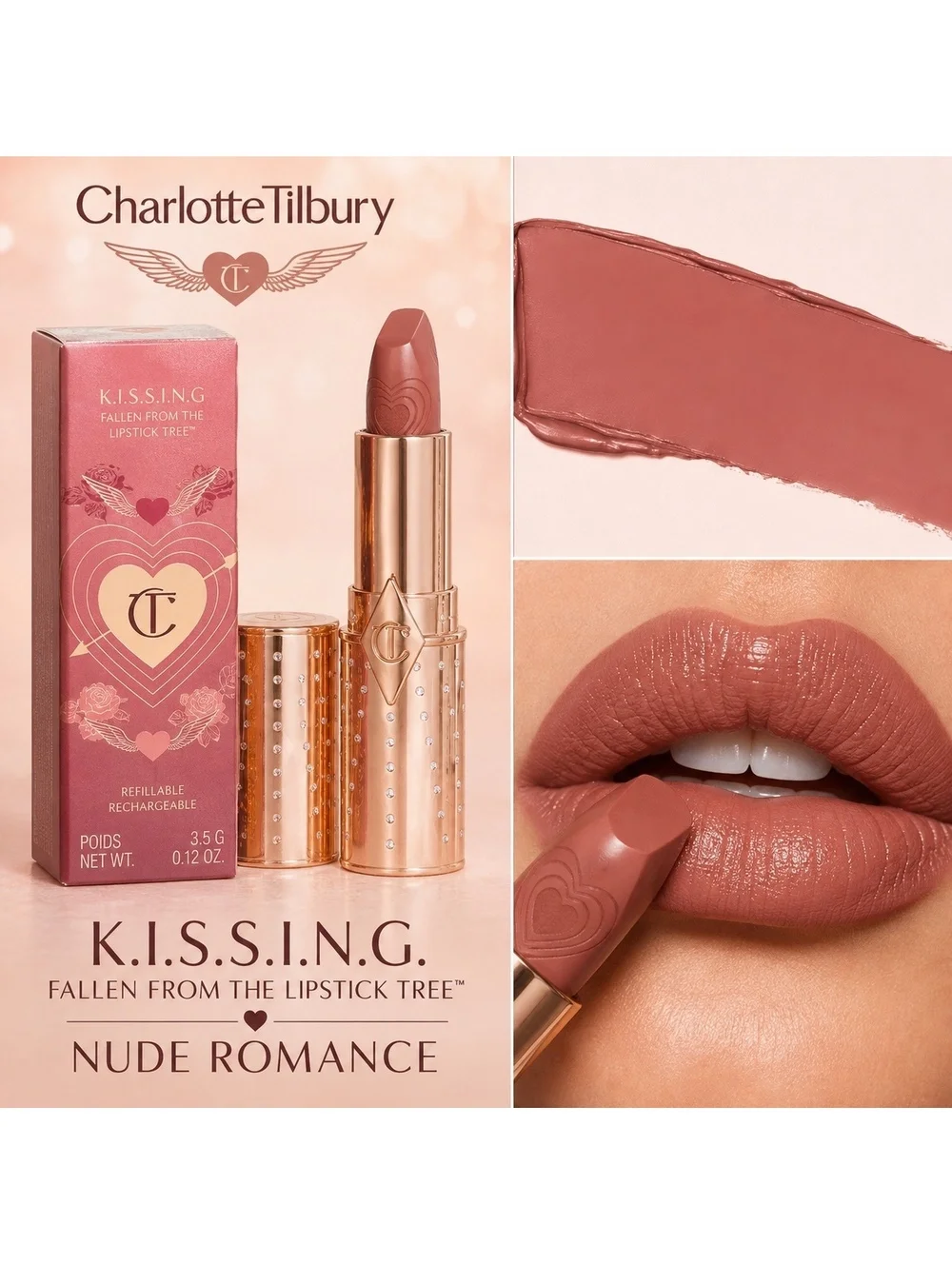 Charlotte Tilbury K.I.S.S.I.N.G Nude Romance Lipstick – New in Box